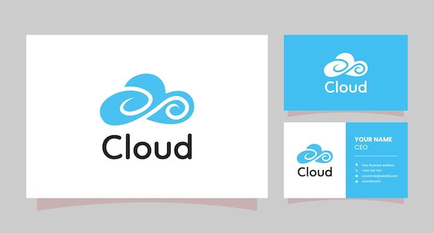 Geschikt voor een techbedrijf is een logo-ontwerp met een cloud-thema en de letter c.