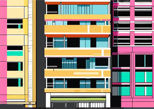 Vector geschikte illustraties voor stedelijke architectuur