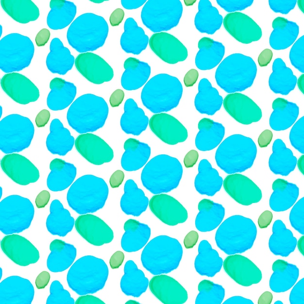 Geschilderd blauw dotty vormen naadloos patroon