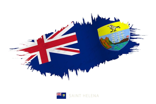 Geschilderde penseelstreekvlag van Sint-Helena met wuivend effect.
