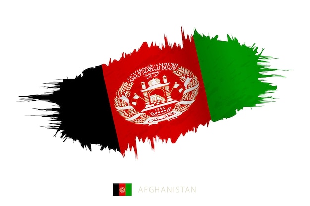 Geschilderde penseelstreep vlag van Afghanistan met zwaaiend effect