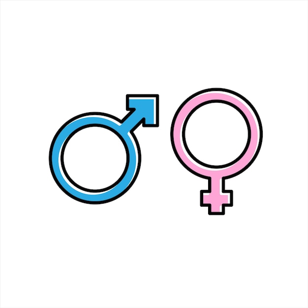 Geslacht symbool. Vrouwelijke en mannelijke icoon. Man en vrouw teken.