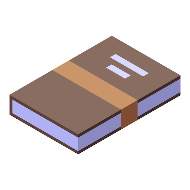Gesloten boek met boekmerk isometrische icoon vector illustratie