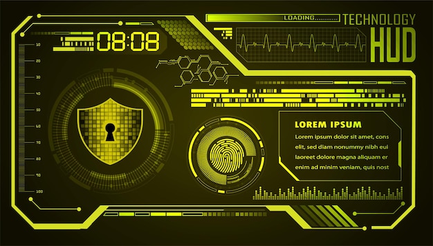 Gesloten hangslot op digitale achtergrond Hud cyberbeveiliging