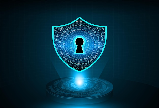 Gesloten hangslot op digitale achtergrondcyberbeveiliging