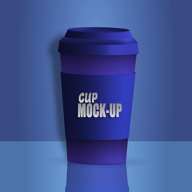 gesloten papieren beker. Mockup vooraanzicht. Bewerkbare 3D vector realistische illustratie