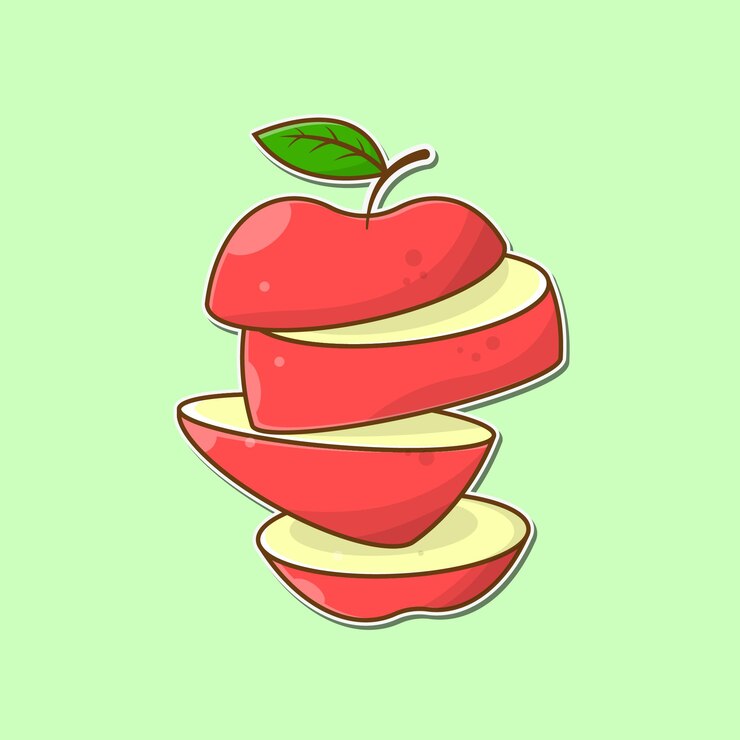 Vector gesneden appel vectorillustratie