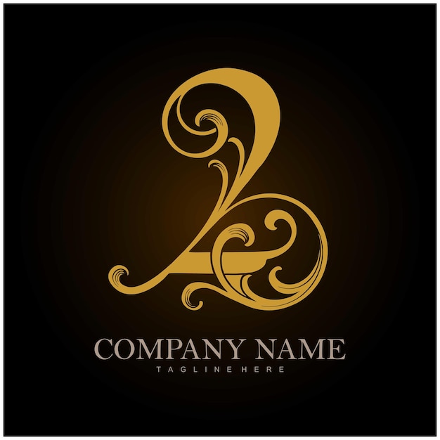 Gesneden elegantie mooi nummer 2 monogram logo