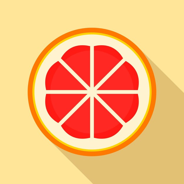 Gesneden grapefruit pictogram Vlakke afbeelding van gesneden grapefruit vector pictogram voor webdesign