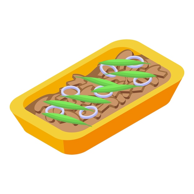 Gesneden paddestoel pictogram isometrische vector Shiitake voedsel Schimmel herfst