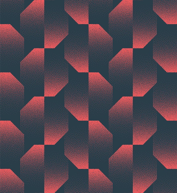 Gespleten achthoeken Vector naadloze patroon Trendy Crimson stijlvolle abstracte achtergrond