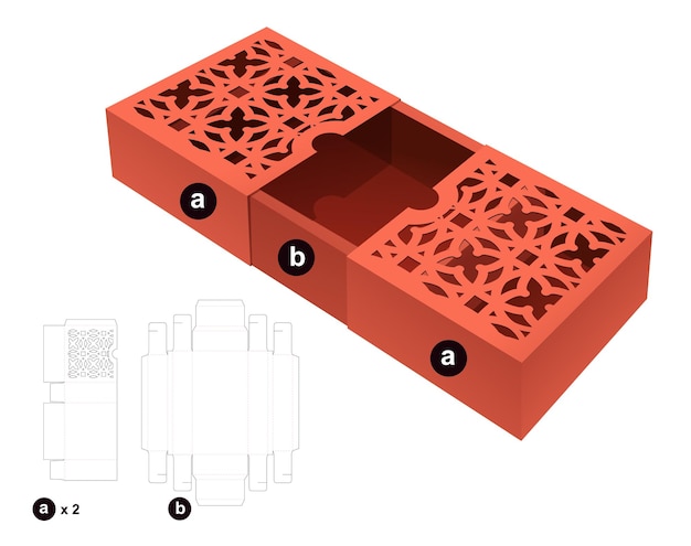 Gestanste sjabloon voor verpakking en 3D-mockup