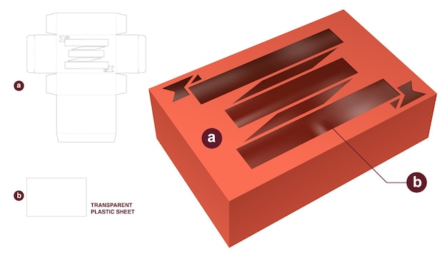 Gestanste sjabloon voor verpakking en 3D-mockup