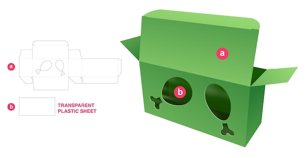 Gestanste sjabloon voor verpakking en 3D-mockup