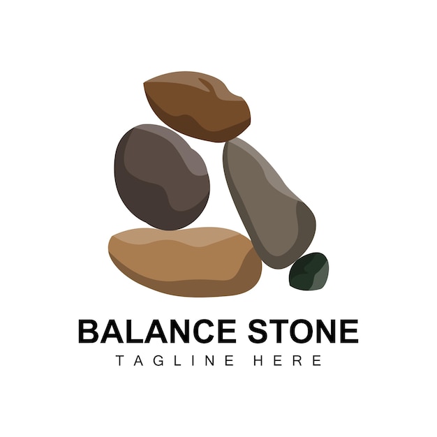 Gestapelde steen Logo-ontwerp Balancerende steen Vector bouwmateriaal Steen illustratie Puimsteen illustratie Walpapeer Stone