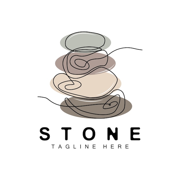 Gestapelde steen Logo-ontwerp Balancerende steen Vector bouwmateriaal Steen illustratie Puimsteen illustratie Walpapeer Stone