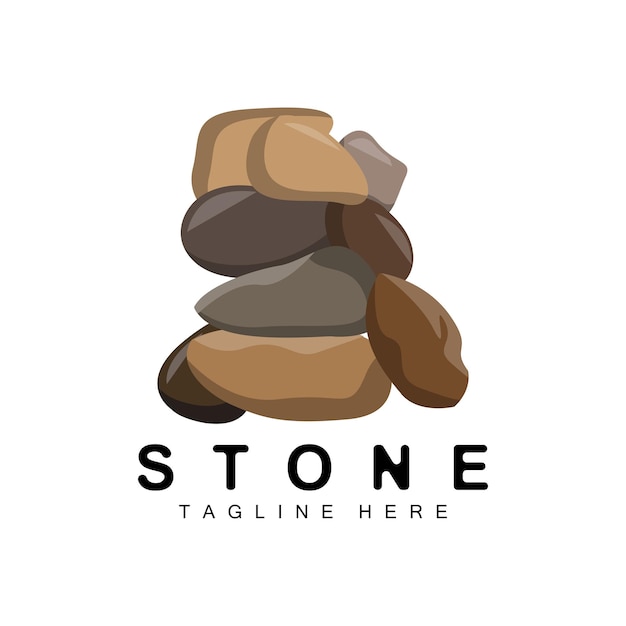 Gestapelde steen Logo-ontwerp Balancerende steen Vector bouwmateriaal Steen illustratie Puimsteen illustratie Walpapeer Stone