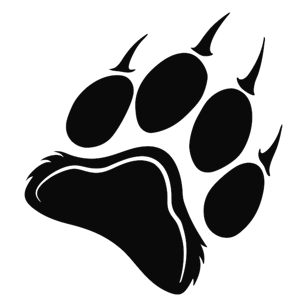 Gestileerde Black Bear Paw Print Illustratie Graphic Design Element