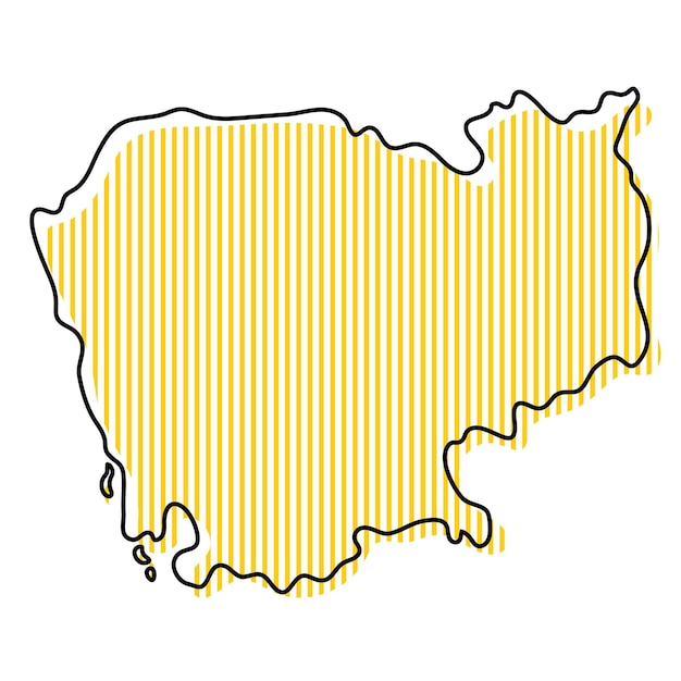 Gestileerde eenvoudige overzichtskaart van het pictogram van Cambodja