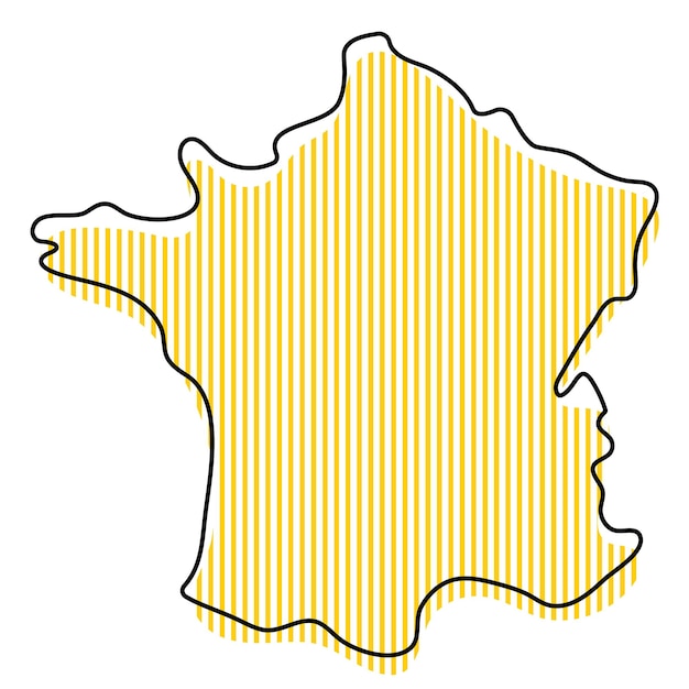 Gestileerde eenvoudige overzichtskaart van het pictogram van frankrijk