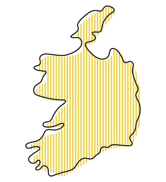 Gestileerde eenvoudige overzichtskaart van het pictogram van ierland