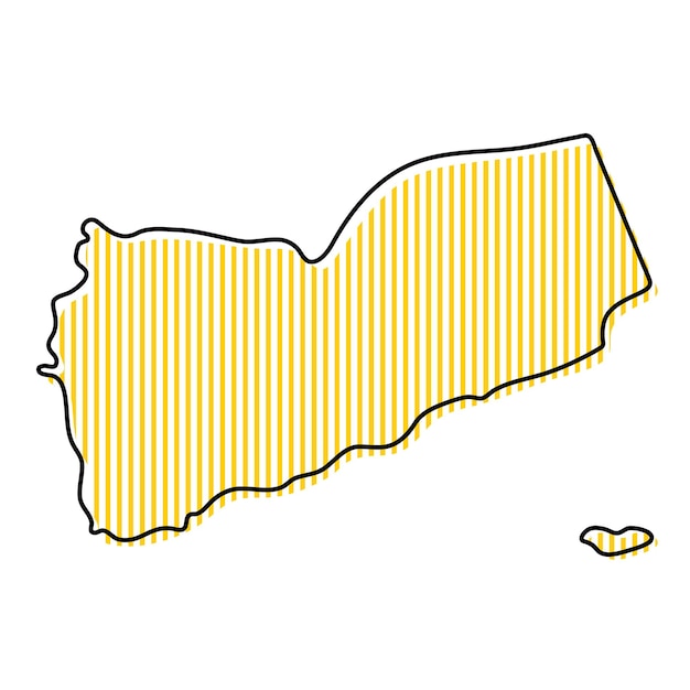 Gestileerde eenvoudige overzichtskaart van het pictogram van Jemen