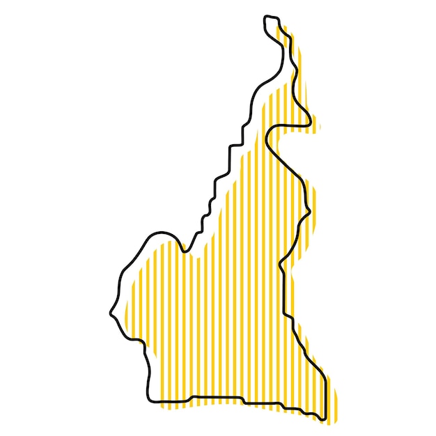 Gestileerde eenvoudige overzichtskaart van het pictogram van Kameroen