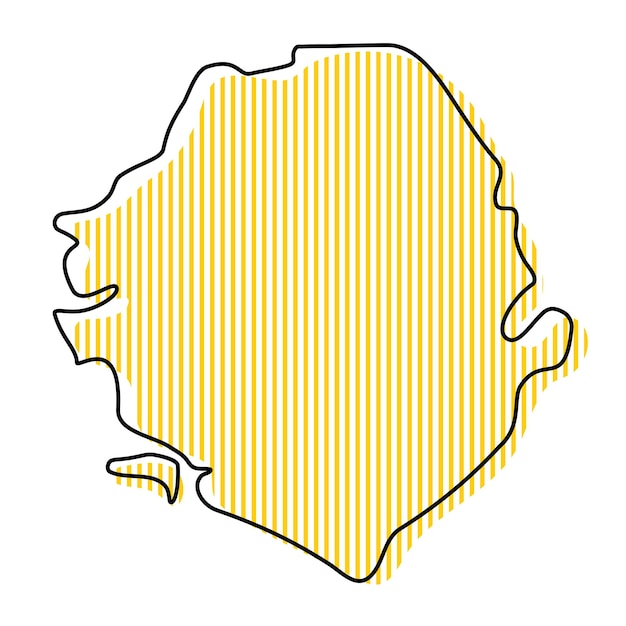 Gestileerde eenvoudige overzichtskaart van het pictogram van Sierra leone