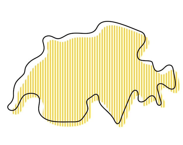 Gestileerde eenvoudige overzichtskaart van het pictogram van Zwitserland