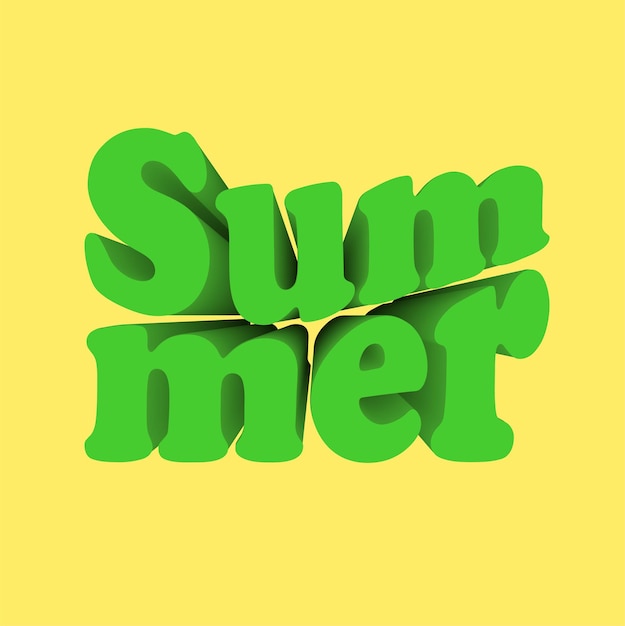 Vector gestileerde inscriptie zomer belettering