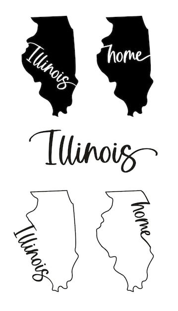 Gestileerde kaart van de amerikaanse staat illinois vectorillustratie