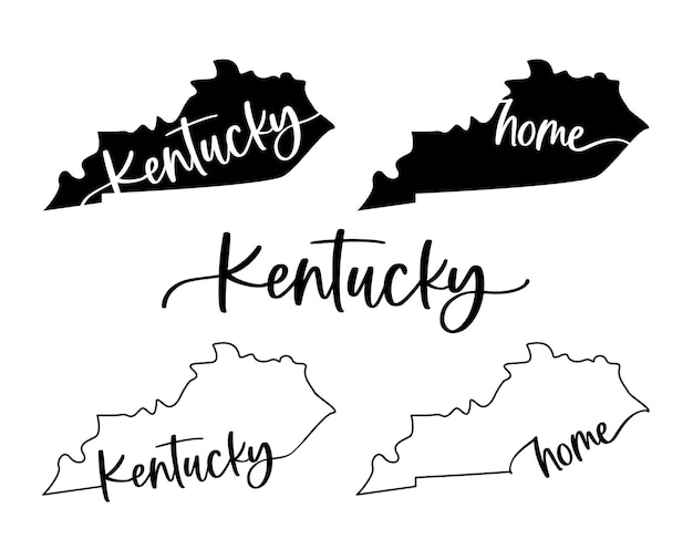 Gestileerde kaart van de Amerikaanse staat Kentucky vectorillustratie