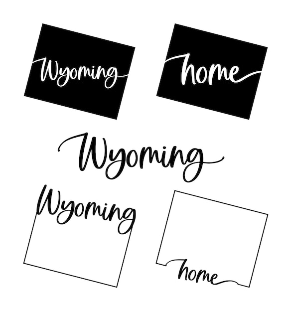 Gestileerde kaart van de VS Wyoming State vectorillustratie