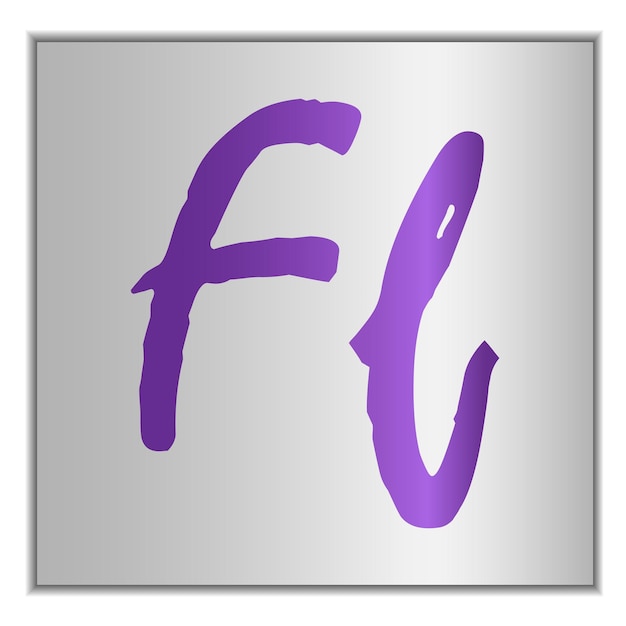 Gestileerde letter f van het alfabet op een zilveren achtergrond met schaduw