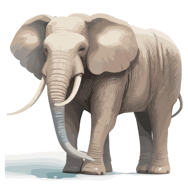 Gestileerde olifantvector klaar om illustratie te bewerken