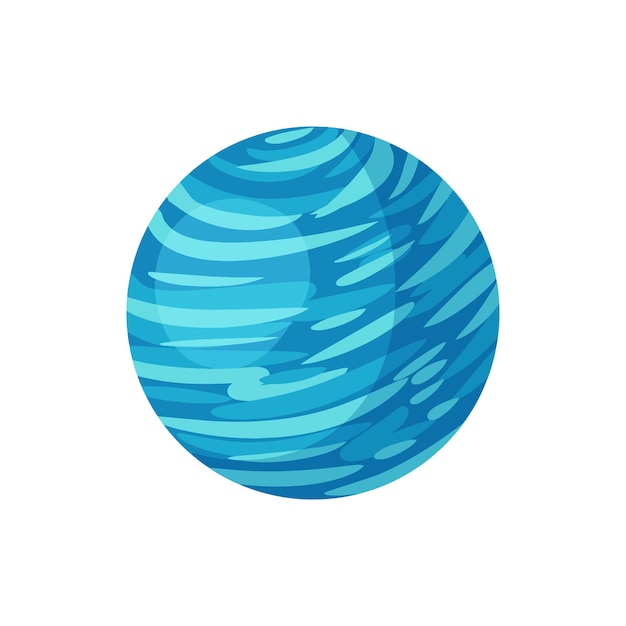 Gestileerde planeet Neptunus geïsoleerde cartoon vector afbeelding Astronomische logo afbeelding Media glyph icon