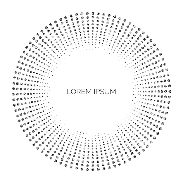 Gestippelde cirkel frame achtergrond Zwarte willekeurige stippen ronde rand Vintage gestippelde frame