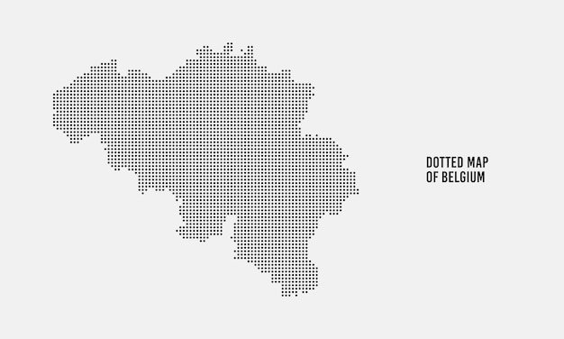 Gestippelde kaart van België vectorillustratie met lichte achtergrond