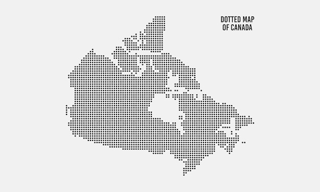 Gestippelde kaart van Canada, abstracte vectorillustratie