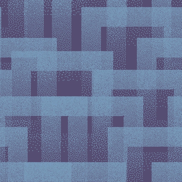 Gestippelde vierkanten textuur trendy naadloze patroon blauwe abstracte kunst achtergrond