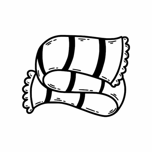 Gestreepte sjaal Handgetekende illustratie Herfstaccessoire Warme kleding