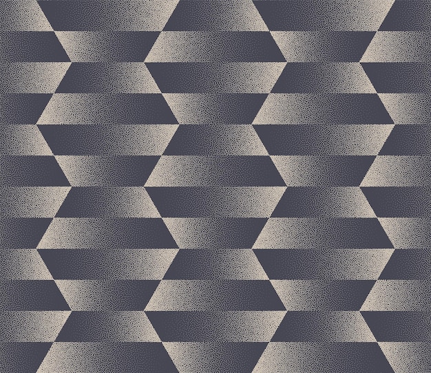 Vector gestreepte zeshoeken naadloos patroon trendvector dot werk abstracte achtergrond eindeloze grafische 50s 60s retro gestileerde abstractie textielprint voor doek herhalend behang halftone kunst illustratie