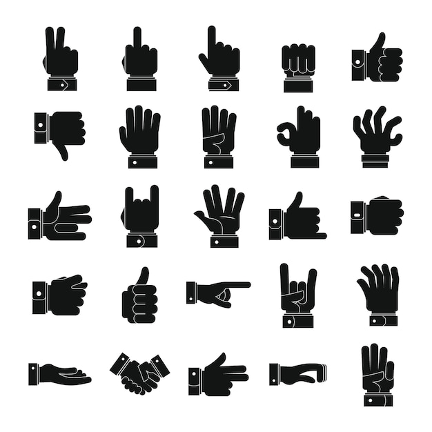 Vector gesture icons set