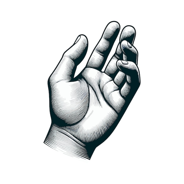 Vector gesture open empty palms hand gives or receives vector illustration
