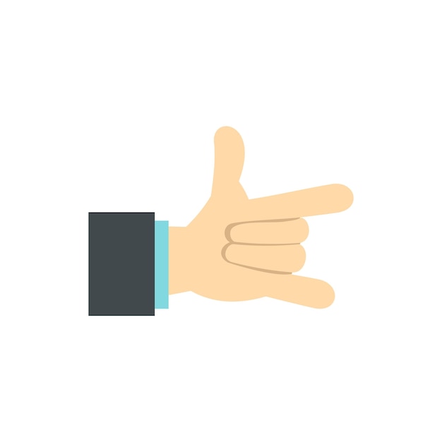 Вектор Жест с указательным пальцем и значком мизинца в плоском стиле, изолированный на белом фоне. символ жеста