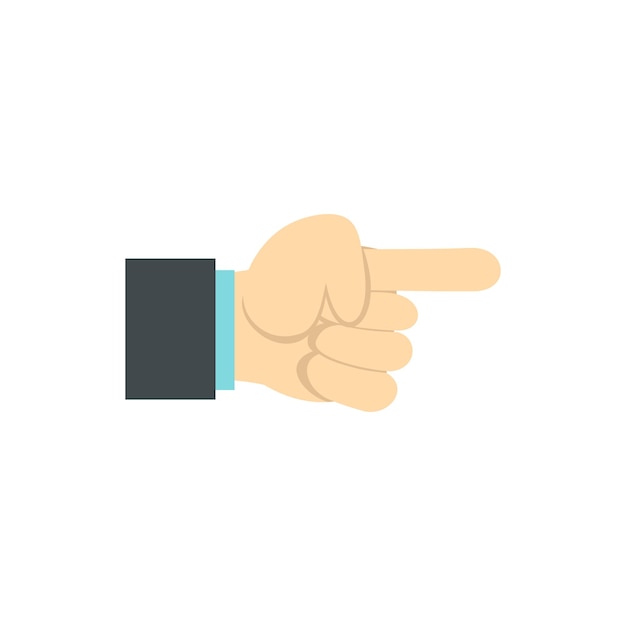 Vector gesture with index finger icon in flat style isolated on white background gestural symbol