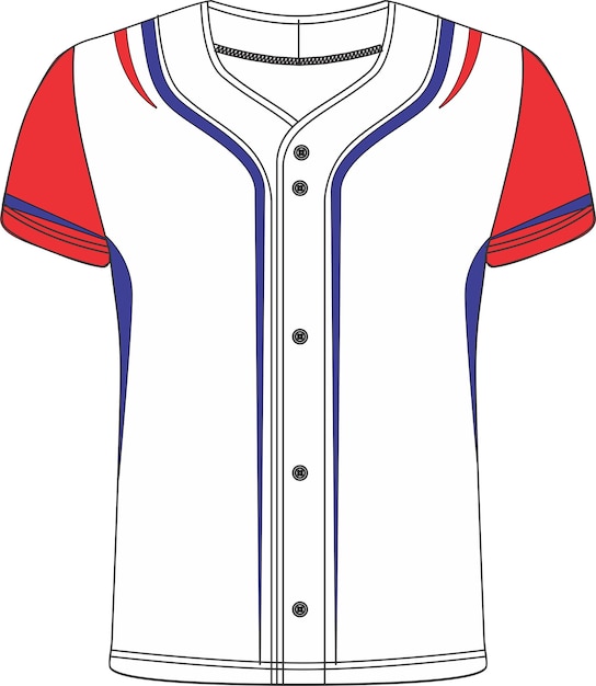 Gesublimeerd softbal-jersey met twee knopen Jersey met V-hals