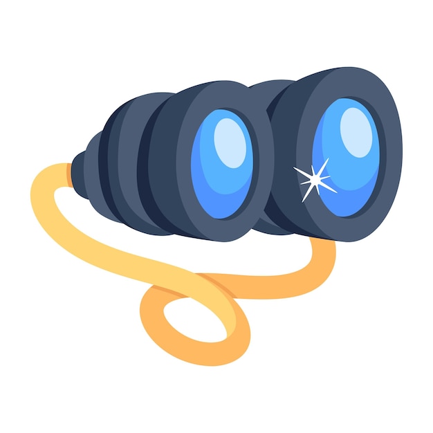 Get a 2d icon of lunete, telescopic lens