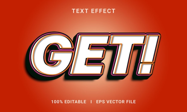 Get 3D style editable text effect template