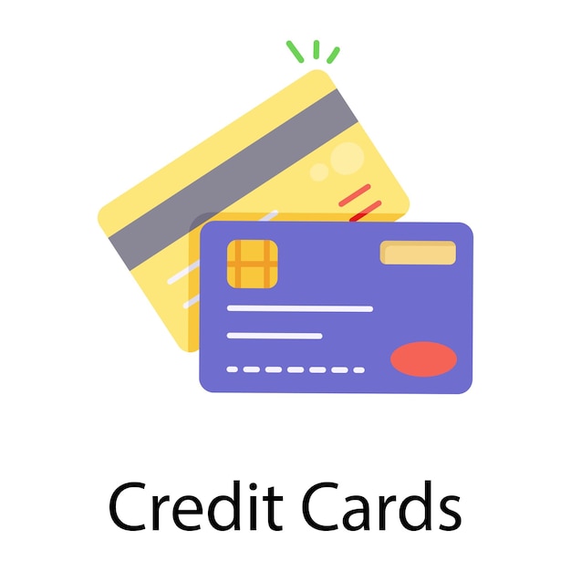 ベクトル クレジット カードのフラット アイコンを取得します。